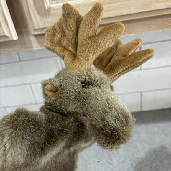 Jaag Plush Hand Puppet Moose Deer W Antlers Pretend Play Preschool Stuffed Toy - Picture 6 of 6
